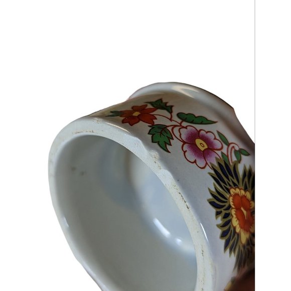 Decorative Hyalyn 836 USA Jar/ Canister Hexagon Oriental Asian Floral - Picture 7 of 10